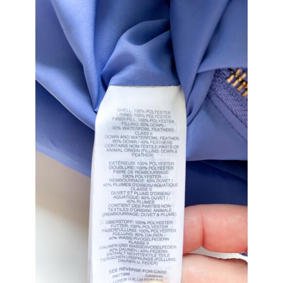 NWOT J.Crew Down Filled Puffer Vest Periwinkle Size XS - Picture 4 of 8